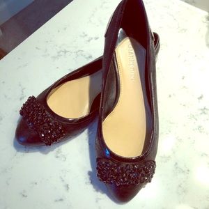 Gianni Bini Black Flats with Bow Detail